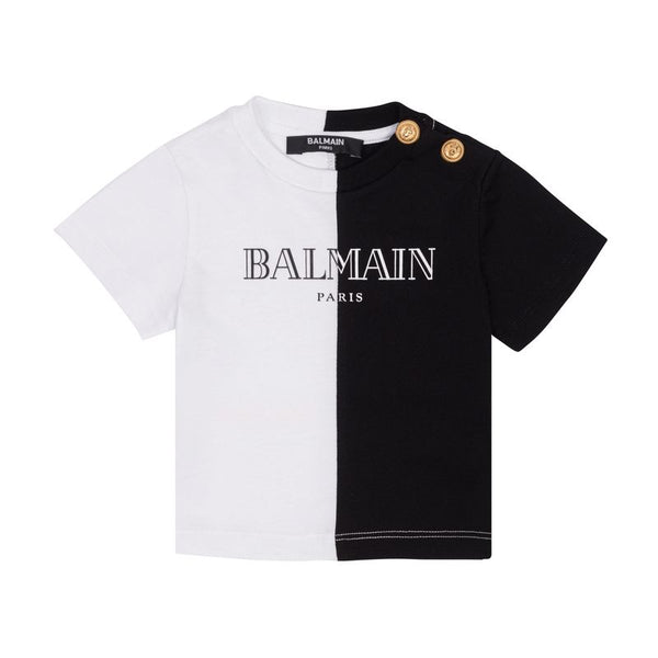 White and Black Baby Two-Tone Logo Tee