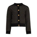 Black Striped Knit Cardigan