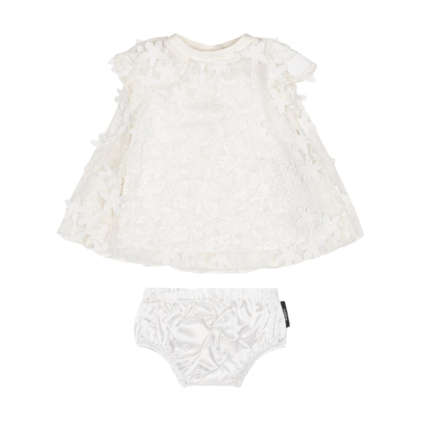 White Floral Lace Bloomer and Dress