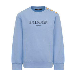 Blue Balmain Logo Crewneck