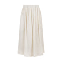 Cream Labyrinth Silk Midi Skirt