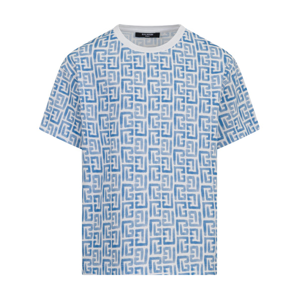 Blue Labyrinth Pattern Tee