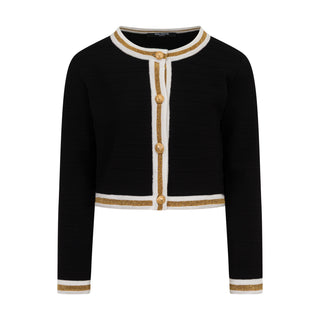 Black with Gold Trim Cardigan
