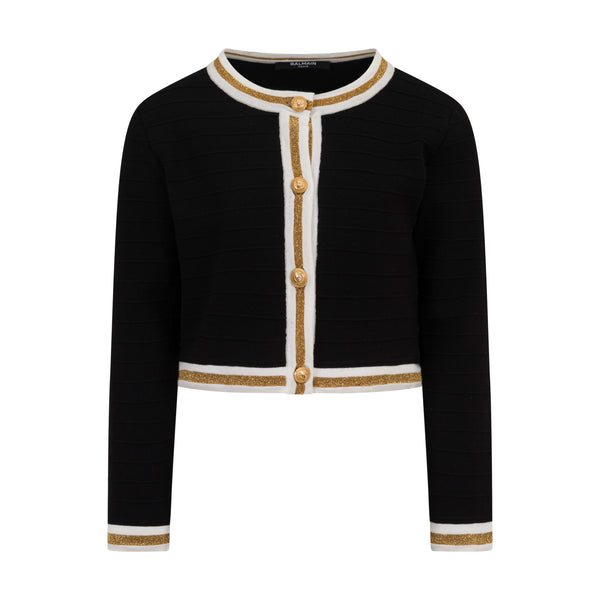 Black with Gold Trim Cardigan