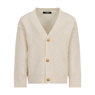 Cream Oversized Labyrinth Cardigan