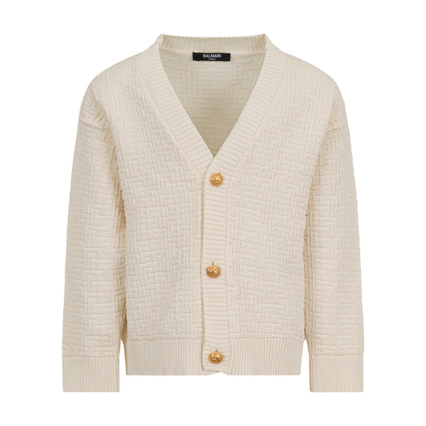 Cream Oversized Labyrinth Cardigan