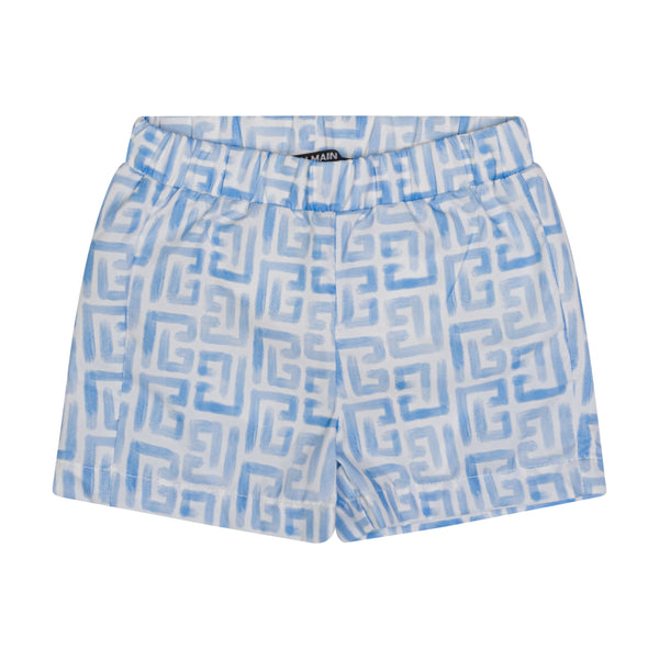 Blue Baby Labyrinth Pattern Swim Trunks