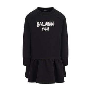Black with White Logo Mini Me Dress