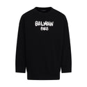Black with White Logo Mini Me Oversize Crewneck