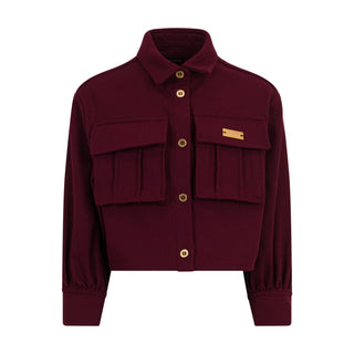 Maroon Pocket Button Up Top