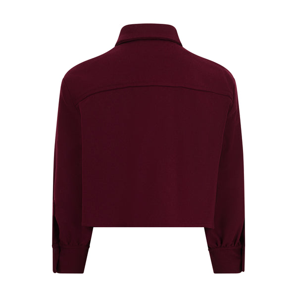 Maroon Pocket Button Up Top