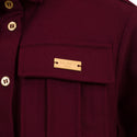 Maroon Pocket Button Up Top