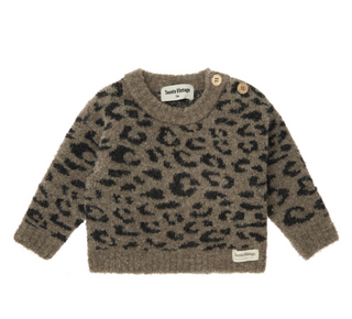 Baby Animal Print Brown Sweater