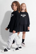Black with White Logo Mini Me Dress