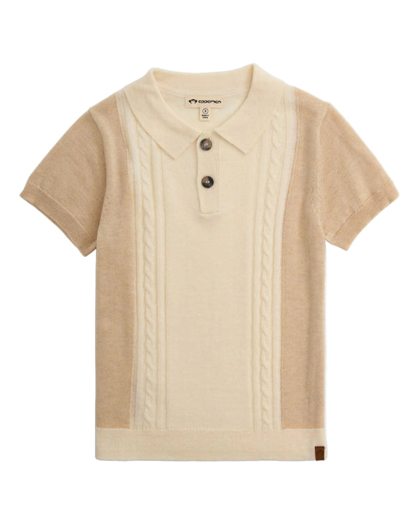 Beige Knit Sweater Polo