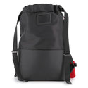 Black Nylon with Red Logo Pouch Backpack