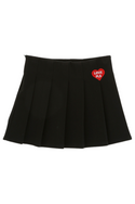 Black Pleated Skirt with Side Zip