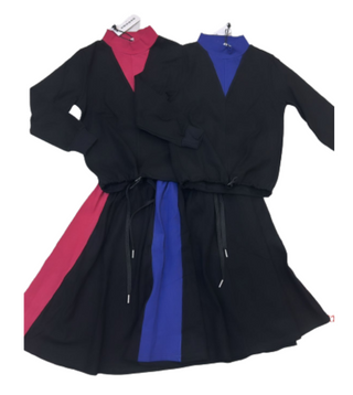 Black Sweatshirt with Pink Contrast Neck