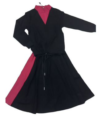 Black Sweatshirt with Pink Contrast Neck