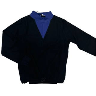 Black Sweatshirt with Royal Blue Contrast Neck