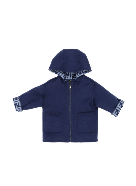 Blue Baby Jacket with Logo Lining