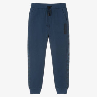 Blue Sweatpant with Houndtooth Side Pannel