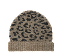 Brown Animal Print Knit Baby Hat