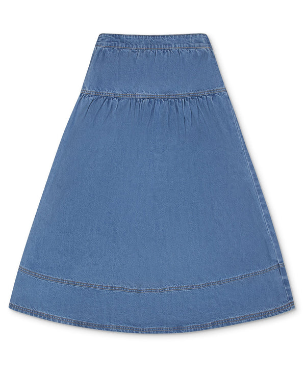 Blue Denim Maxi Skirt