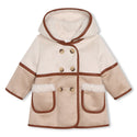 Stone Colorblock Hooded Sherling Coat