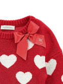 Red and White Heart Sweater