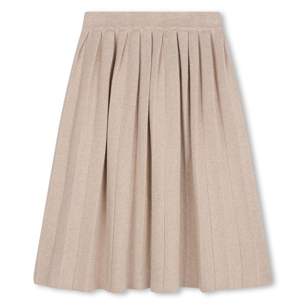 Beige Marl Pleated Skirt