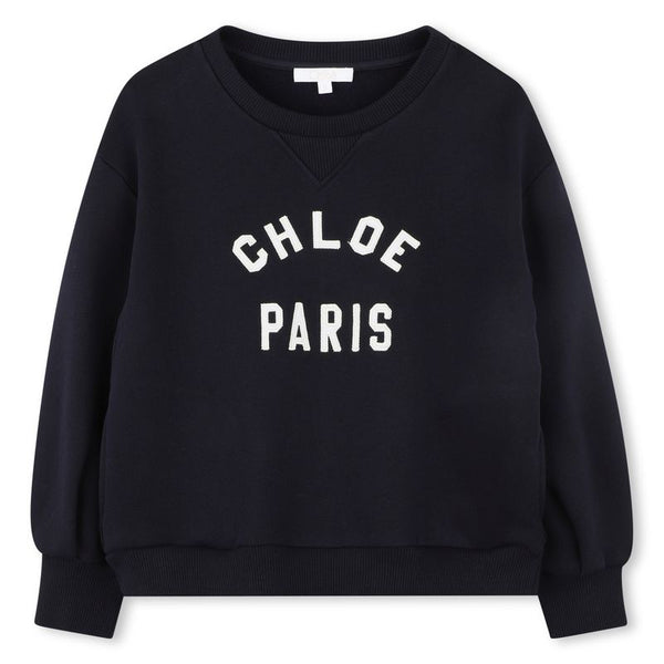 Navy Chloe Logo Crewneck