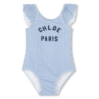 White and Blue Striped Chloe Swimsuit