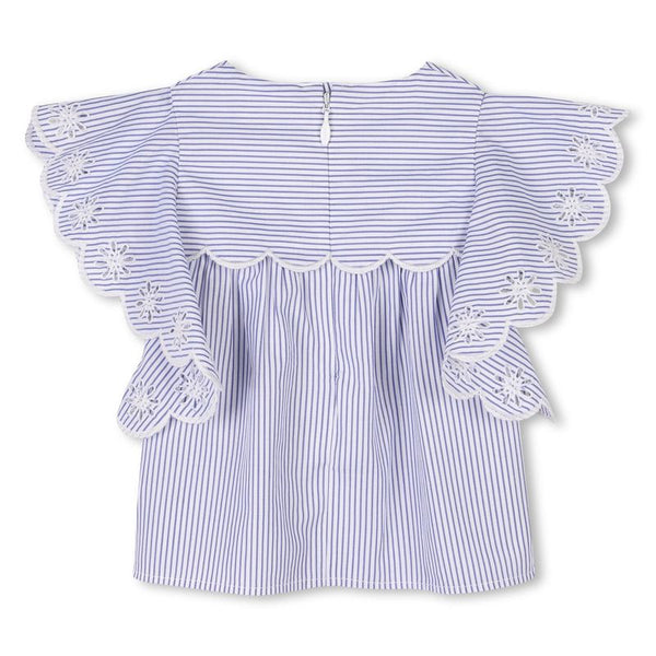 White and Blue Baby Striped Blouse