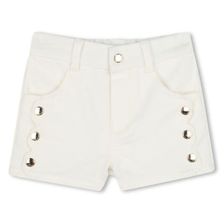 Off White Scallop Detail Short