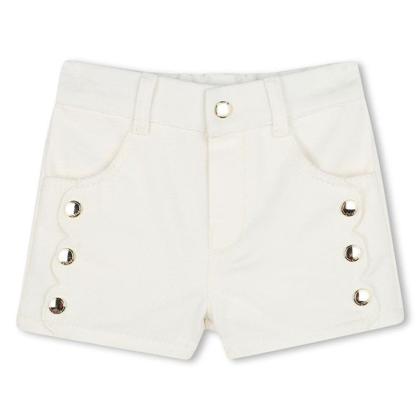 Off White Scallop Detail Short