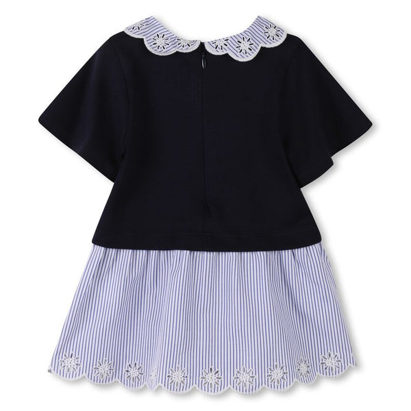 White and Blue Collared Baby Dress