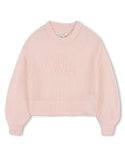 Pink Open Stitch Logo Sweater