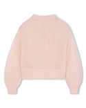 Pink Open Stitch Logo Sweater