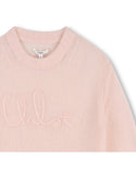 Pink Open Stitch Logo Sweater