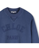 Blue Washed Applique Logo Crewneck