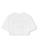 White Varsity Logo Cropped Tee