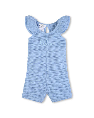Blue Baby Crochet Logo Romper
