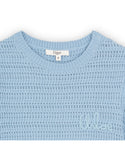Blue Crochet Logo Short Sleeve Sweater