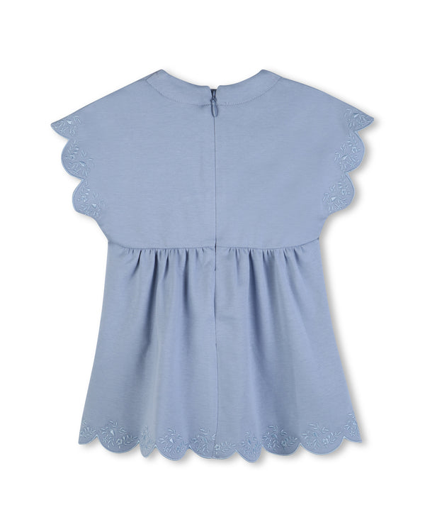 Blue Baby Logo Scallop Hem Dress