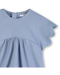 Blue Baby Logo Scallop Hem Dress