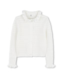 White Stitched Logo Cardigan