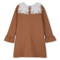 Tan with White Lace Collar Dress