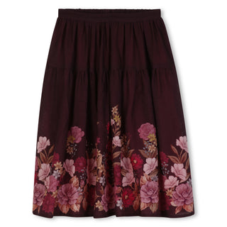 Dark Plum Floral Skirt