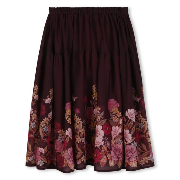 Dark Plum Floral Skirt
